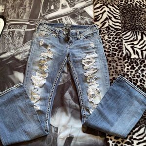 Women’s silver Tuesday jeans